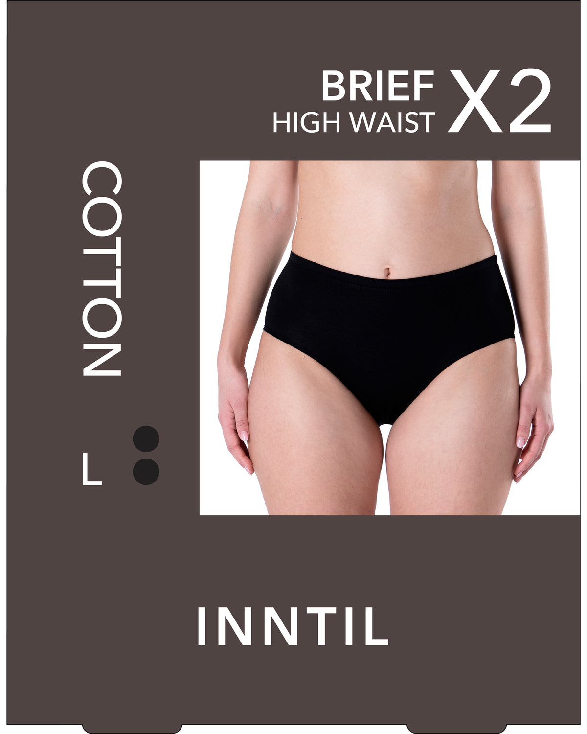 High waist brief, 2-pk, Sort